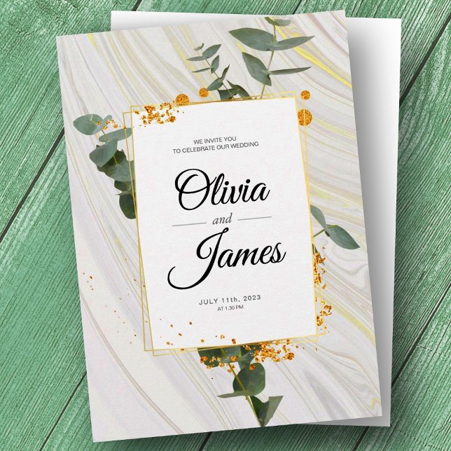 Modern Watercolor Eucalyptus Greenery Wedding Invitation (Creator Uploaded)