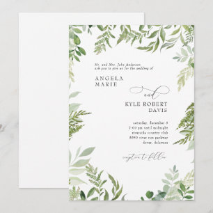 Modern Watercolor Eucalyptus Parents Wedding Invitation
