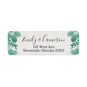 Modern Watercolor Eucalyptus Return Address Label