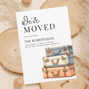 Modern Watercolor Family New Home Moving Announcement