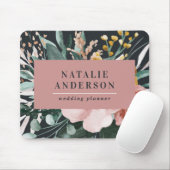 Modern watercolor floral and foliage elegant mouse pad (With Mouse)