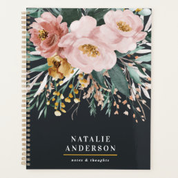 Modern watercolor floral and foliage elegant planner