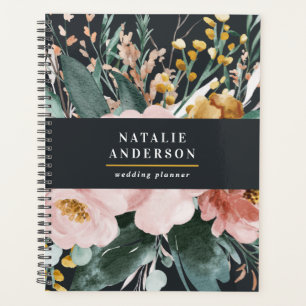 Modern watercolor floral and foliage elegant planner