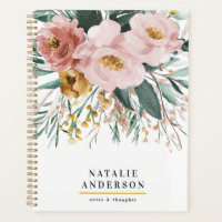 Modern watercolor floral and foliage elegant planner