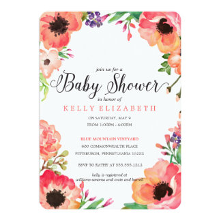 floral baby shower invitations & announcements | zazzle floral baby shower invitations & announcements | zazzle, Baby shower invitations