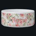 Modern watercolor floral botanical  bowl<br><div class="desc">Personalized items for your precious pey. Get the matching item for yourself!</div>