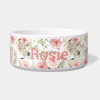 Modern watercolor floral botanical bowl