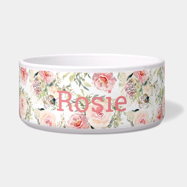 Modern watercolor floral botanical  bowl (Front)