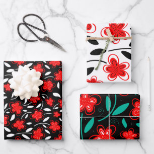 Modern Watercolor Floral Botanical Flowers   Wrapping Paper Sheets