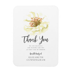 Modern Watercolor Floral Botanical Memorial Thanks Magnet