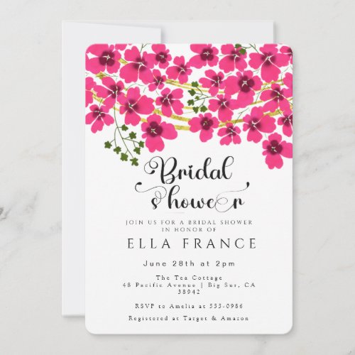 Modern Watercolor Floral Bridal Shower Invitation