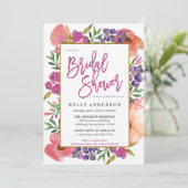 MODERN WATERCOLOR FLORAL bridal shower invitation (Standing Front)