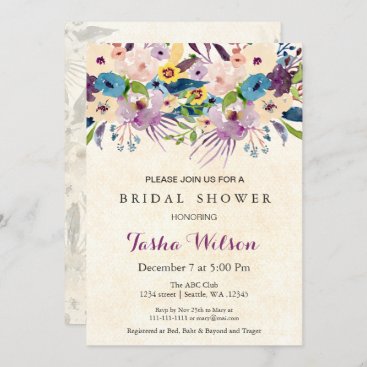 modern watercolor floral Bridal Shower Invite