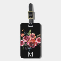 Modern Watercolor Floral Custom Luggage Tag
