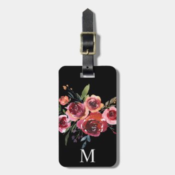 Modern Watercolor Floral Custom Luggage Tag by theburlapfrog at Zazzle