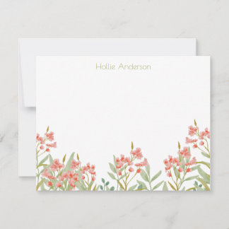 Modern Watercolor Floral Elegant Chic Note Card