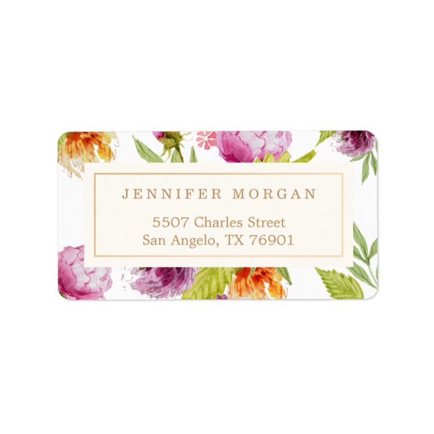 Modern Watercolor Floral Elegant Decor Label