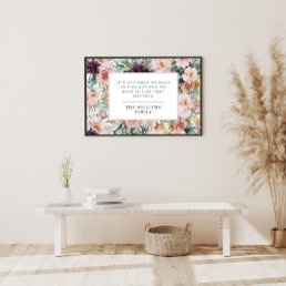 Modern watercolor floral elegant  family quote poster