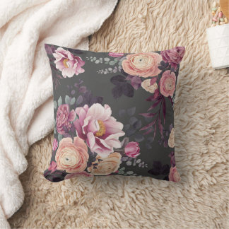 Modern watercolor floral elegant throw pillow