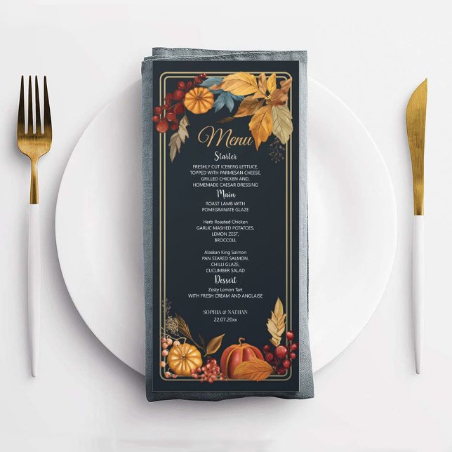 Modern Watercolor Floral Elegant Wedding Menu (Creator Uploaded)