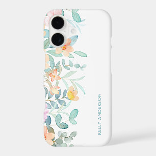 Modern Watercolor Floral Girly Tropical Decal iPhone 17 Case