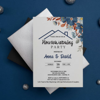 Modern Watercolor Floral Housewarming Party  Invitation