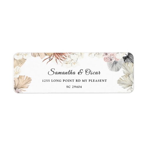 Modern Watercolor Floral Orchid Gold Frame  Label