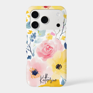 Modern Watercolor Floral Pattern iPhone 17 Pro Case