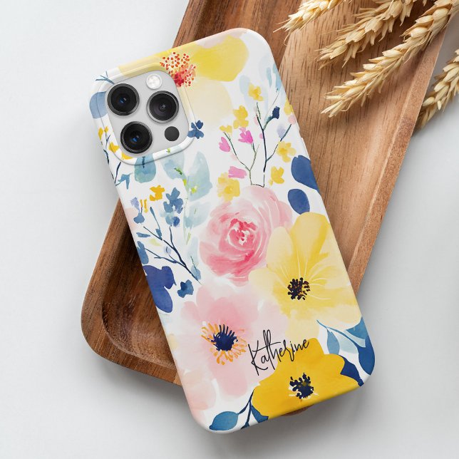 Modern Watercolor Floral Pattern Case-Mate iPhone Case (Creator Uploaded)