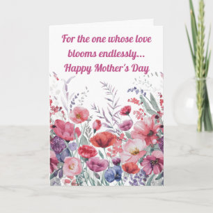 Modern Watercolor Floral Personalized Mother's Day Card