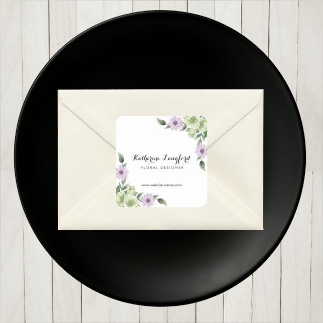 Modern Watercolor Floral Personalized Sticker (Creator Uploaded)