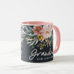 Modern watercolor floral script elegant grandma mug<br><div class="desc">Modern watercolor floral script elegant grandma mug pink girly design. On trend floral,  foliage beautiful botanical design. Part of a modern collection.</div>