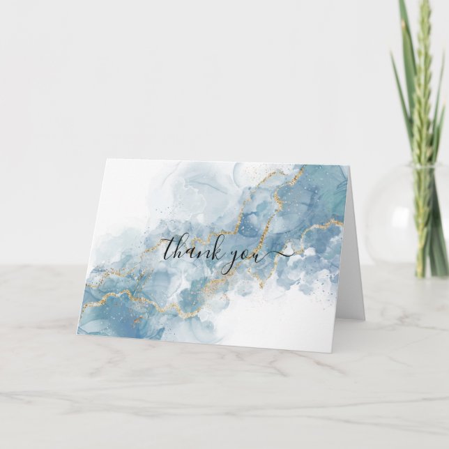 Modern Watercolor Floral “Thank You” Card (Front)