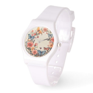 Modern Watercolor Floral Watch