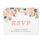 Modern Watercolor Floral Wedding RSVP Postcard