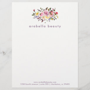 Modern Watercolor Floral with Business Name Letterhead