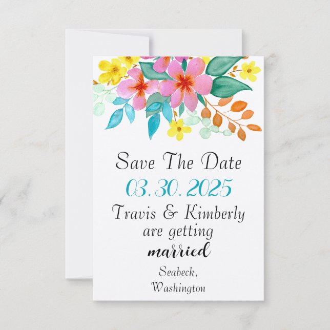 Modern Watercolor Florals in Bright Colors (Front)