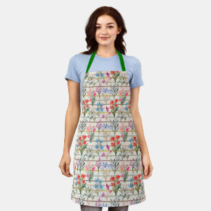 Modern Watercolor Flower Pattern Apron
