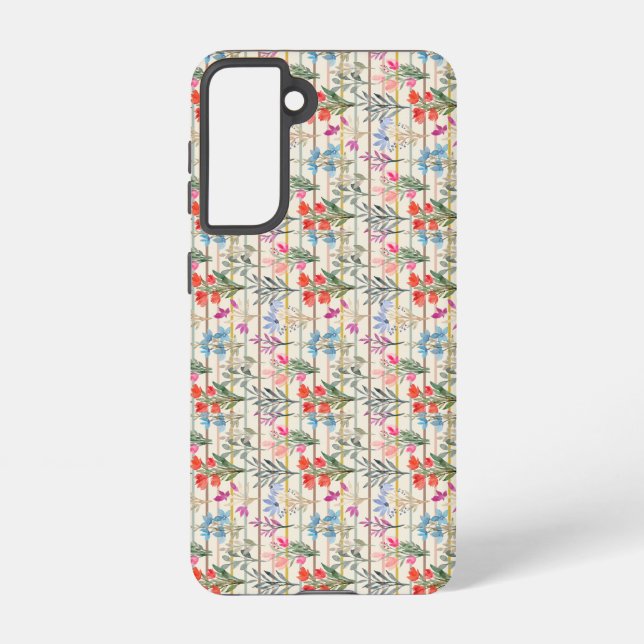 Modern Watercolor Flower Pattern Samsung Galaxy Case (Back)