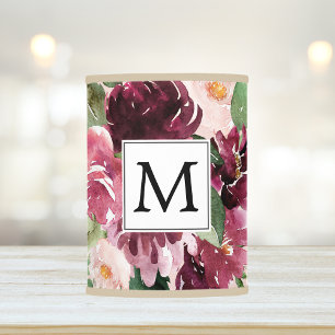 Modern Watercolor Flowers Monogrammed Lamp Shade