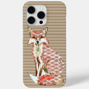 Modern Watercolor Fox Abstract Pattern iPhone 15 Pro Max Case