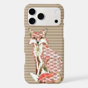 Modern Watercolor Fox Abstract Pattern iPhone 17 Pro Max Case