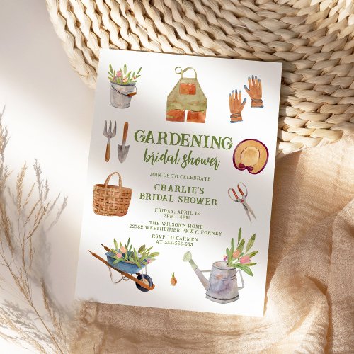 Modern Watercolor Garden Party Bridal Shower Invitation