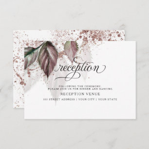 Modern Watercolor Glitter Foliage BarefootBride™ Invitation