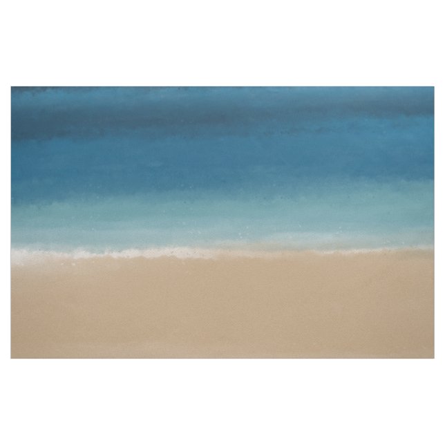 Modern Watercolor Gold Blue Beach Fabric