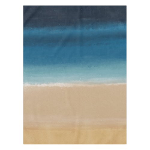 Modern Watercolor Gold Blue Beach Tablecloth