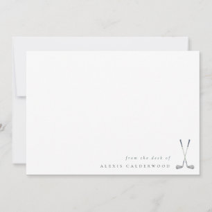 Modern Watercolor Golf Clubs Personalized Note Card