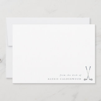 Modern Watercolor Golf Clubs Personalized Note Card