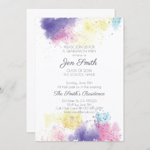 Modern Watercolor Graduation Party Invitation. Invitation