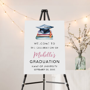 Modern Watercolor Graduation Party Welcome Sign   